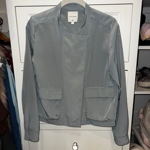 grey silk jacket